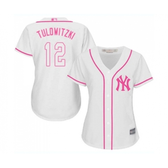 Women's New York Yankees #12 Troy Tulowitzki Authentic White Fashion Cool Base Baseball Jersey - Ujersey
