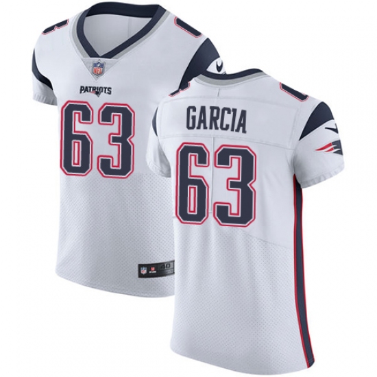 Men's Nike New England Patriots #63 Antonio Garcia White Vapor Untouchable Elite Player NFL Jersey - Ujersey