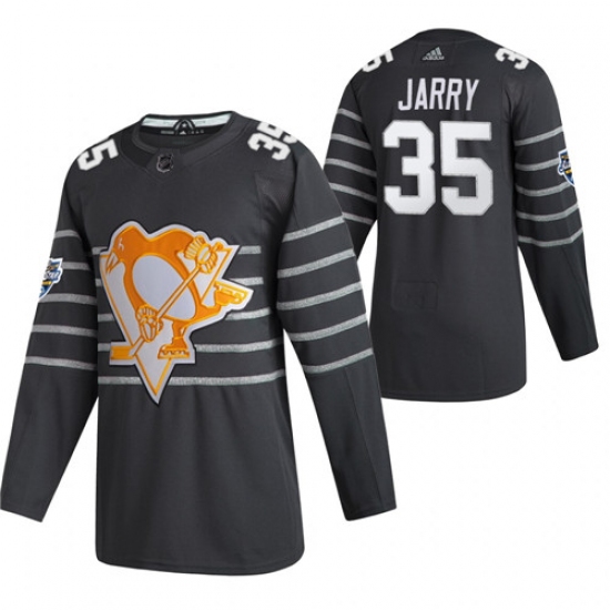 Men's Pittsburgh Penguins #35 Tristan Jarry Grey All Star Stitched NHL Jersey - Ujersey