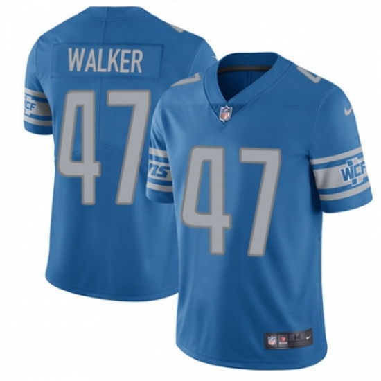 Youth Nike Detroit Lions #47 Tracy Walker Blue Team Color Vapor Untouchable Limited Player NFL Jersey - Ujersey