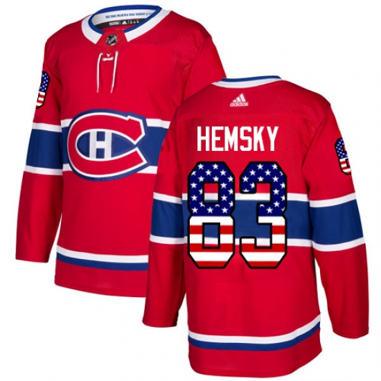 Youth Adidas Montreal Canadiens #83 Ales Hemsky Authentic Red USA Flag Fashion NHL Jersey - Ujersey