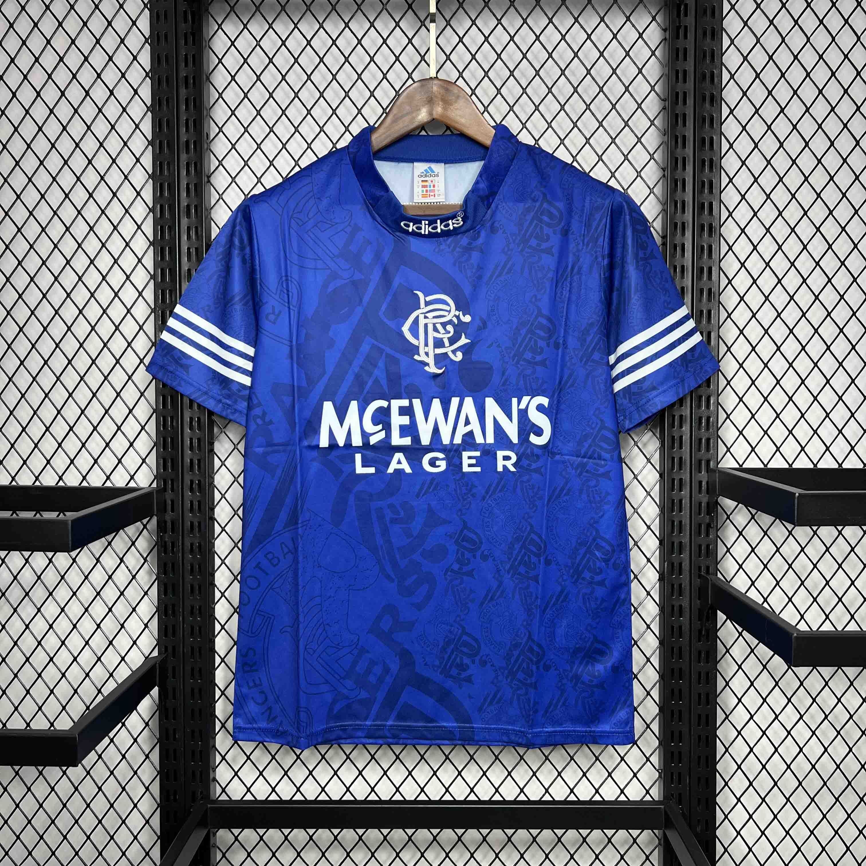 Rangers FC Retro Soccer Jersey Home Custom Shirt 1994-96 - ujerseystore