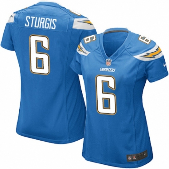 Women's Nike Los Angeles Chargers #6 Caleb Sturgis Game Electric Blue Alternate NFL Jersey - Ujersey