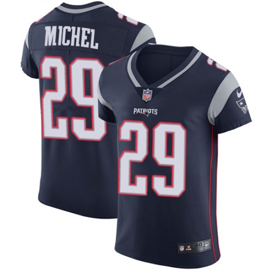 Men's Nike New England Patriots #29 Sony Michel Navy Blue Team Color Vapor Untouchable Elite Player NFL Jersey - Ujersey