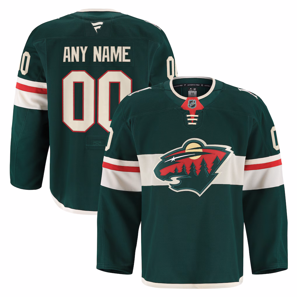 Men's Minnesota Wild Fanatics Green Home Authentic Pro Custom Jersey - ujerseystore