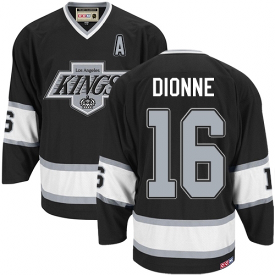 Men's CCM Los Angeles Kings #16 Marcel Dionne Authentic Black Throwback NHL Jersey - Ujersey