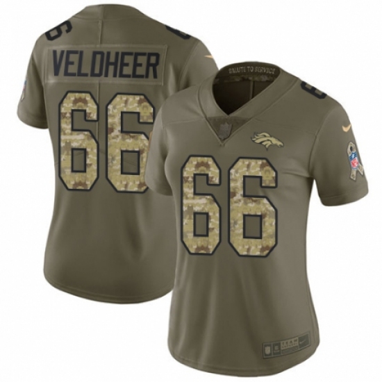 Women's Nike Denver Broncos #66 Jared Veldheer Limited Olive/Camo 2017 Salute to Service NFL Jersey - Ujersey