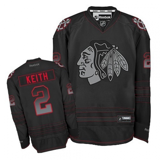 Men's Reebok Chicago Blackhawks #2 Duncan Keith Premier Black Accelerator NHL Jersey - Ujersey