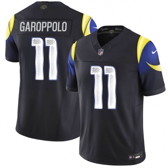 Men's Los Angeles Rams #11 Jimmy Garoppolo Black 2025 F.U.S.E. “Rivalries” Vapor Limited Football Stitched Jersey - Ujersey