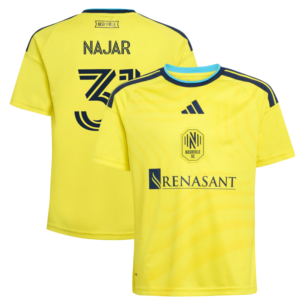 Youth Nashville SC Andy Najar adidas Yellow 2026 The Reverb Kit Replica Jersey - Ujersey