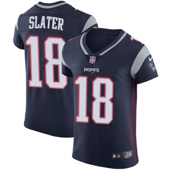 Men's Nike New England Patriots #18 Matthew Slater Navy Blue Team Color Vapor Untouchable Elite Player NFL Jersey - Ujersey