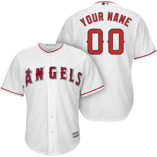 Men's Los Angeles Angels Majestic White Cool Base Custom Jersey - Ujersey