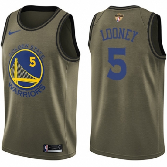 Men's Nike Golden State Warriors #5 Kevon Looney Swingman Green Salute to Service 2018 NBA Finals Bound NBA Jersey - Ujersey