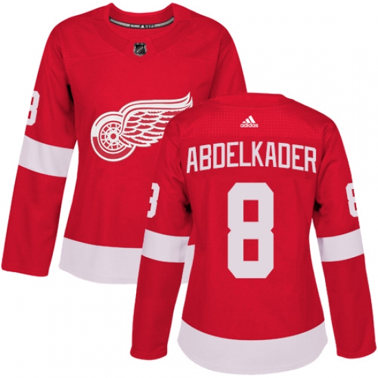 Women's Adidas Detroit Red Wings #8 Justin Abdelkader Premier Red Home NHL Jersey - Ujersey