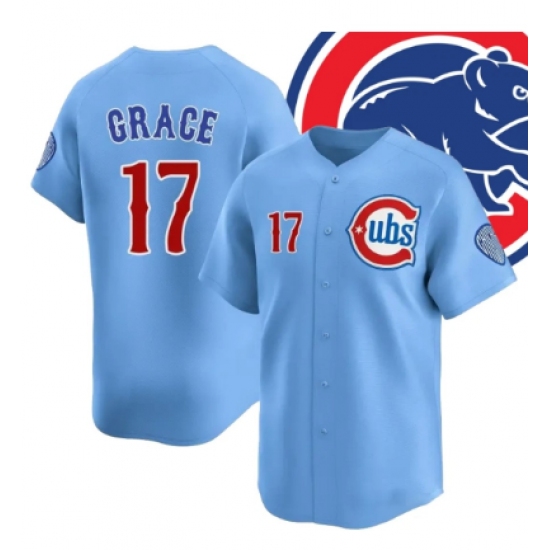 Men's Chicago Cubs #17 Mark Grace Blue 2024-25 2nd Alternate Limited Stitched Baseball Jersey - Ujersey