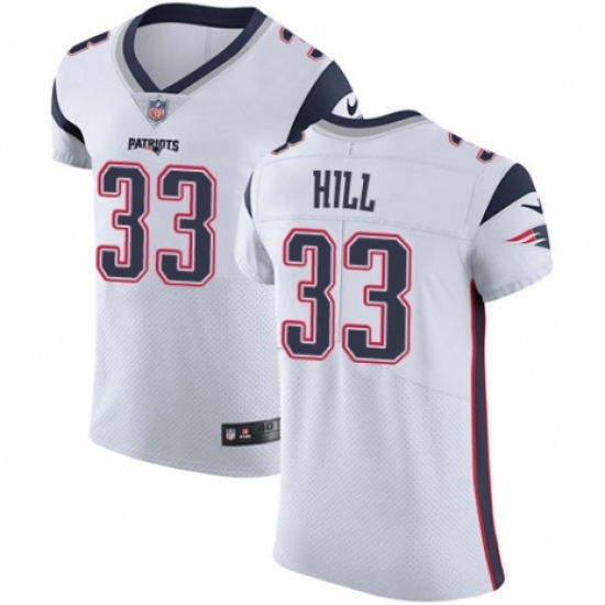 Men's Nike New England Patriots #33 Jeremy Hill White Vapor Untouchable Elite Player NFL Jersey - Ujersey