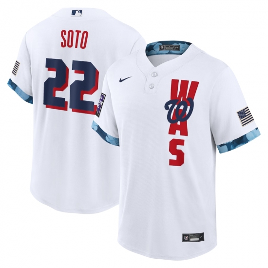 Men's Washington Nationals #22 Juan Soto Nike White 2021 MLB All-Star Game Replica Player Jersey - Ujersey