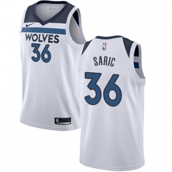 Men's Nike Minnesota Timberwolves #36 Dario Saric Swingman White NBA Jersey - Association Edition - Ujersey