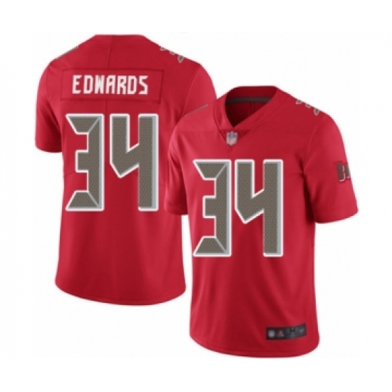 Men's Tampa Bay Buccaneers #34 Mike Edwards Limited Red Rush Vapor Untouchable Football Jersey - Ujersey