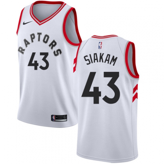 Youth Nike Toronto Raptors #43 Pascal Siakam Authentic White NBA Jersey - Association Edition - Ujersey