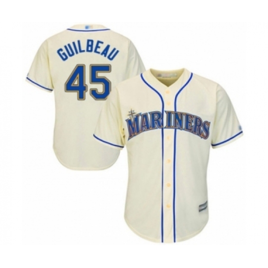 Youth Seattle Mariners #45 Taylor Guilbeau Authentic Cream Alternate Cool Base Baseball Player Jersey - Ujersey