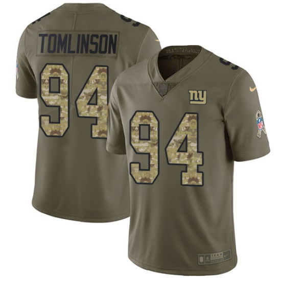 Youth Nike New York Giants #94 Dalvin Tomlinson Limited Olive/Camo 2017 Salute to Service NFL Jersey - Ujersey