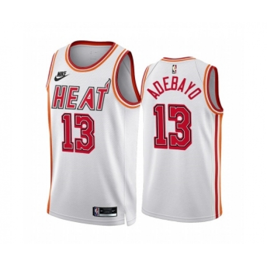 Men's Miami Heat #13 Bam Adebayo White Classic Edition Stitched Basketball Jersey - Ujersey