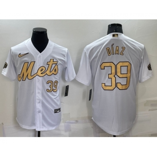 Men's New York Mets #39 Edwin Diaz Number White 2022 All Star Stitched Cool Base Nike Jersey - Ujersey