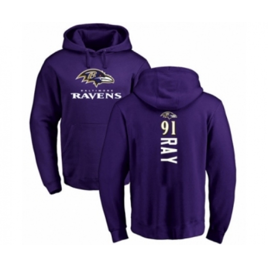 Football Baltimore Ravens #91 Shane Ray Purple Backer Pullover Hoodie - Ujersey