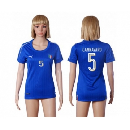 Women's Italy #5 Cannavaro Home Soccer Country Jersey
