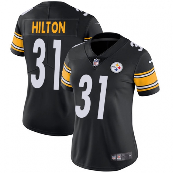 Women's Nike Pittsburgh Steelers #31 Mike Hilton Black Team Color Vapor Untouchable Limited Player NFL Jersey