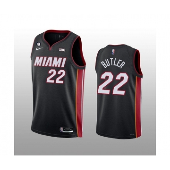 Men's Miami Heat #22 Jimmy Butler Black With NO.6 Stitched Jersey - Ujersey