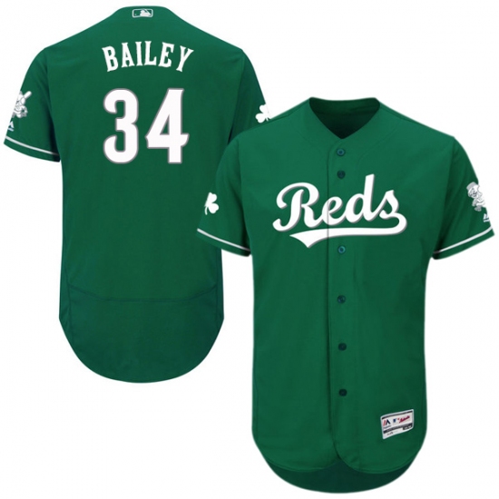 Men's Majestic Cincinnati Reds #34 Homer Bailey Green Celtic Flexbase Authentic Collection MLB Jersey