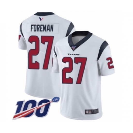 Men's Houston Texans #27 D'Onta Foreman White Vapor Untouchable Limited Player 100th Season Football Jersey - Ujersey
