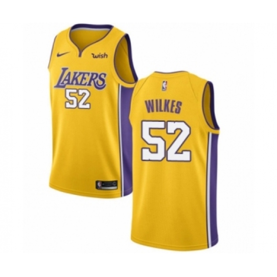 Youth Los Angeles Lakers #52 Jamaal Wilkes Swingman Gold Home Basketball Jersey - Icon Edition - Ujersey