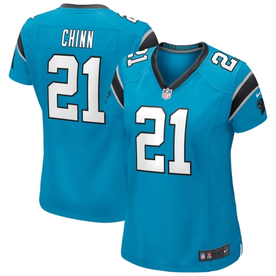 Women's Carolina Panthers #21 Jeremy Chinn Nike Blue Game Jersey - Ujersey