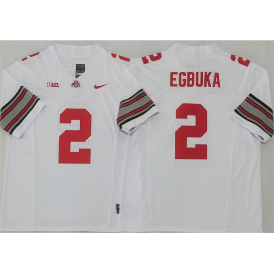 Men's Ohio State Buckeyes #2 Emeka Egbuka White 2025 F.U.S.E. Limited Stitched Jersey - Ujersey