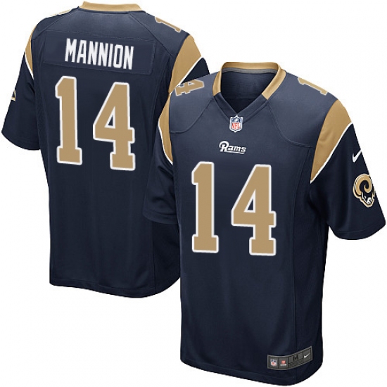 Men's Nike Los Angeles Rams #14 Sean Mannion Game Navy Blue Team Color NFL Jersey - Ujersey