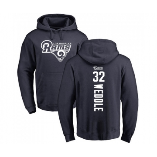 Football Los Angeles Rams #32 Eric Weddle Navy Blue Backer Pullover Hoodie - Ujersey