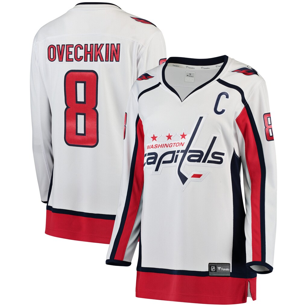 Women's Washington Capitals Alexander Ovechkin Fanatics White Away Breakaway Jersey