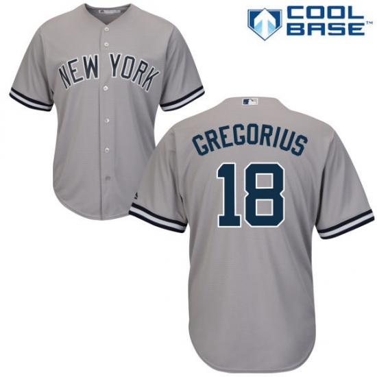 Men's Majestic New York Yankees #18 Didi Gregorius Replica Grey Road MLB Jersey - Ujersey