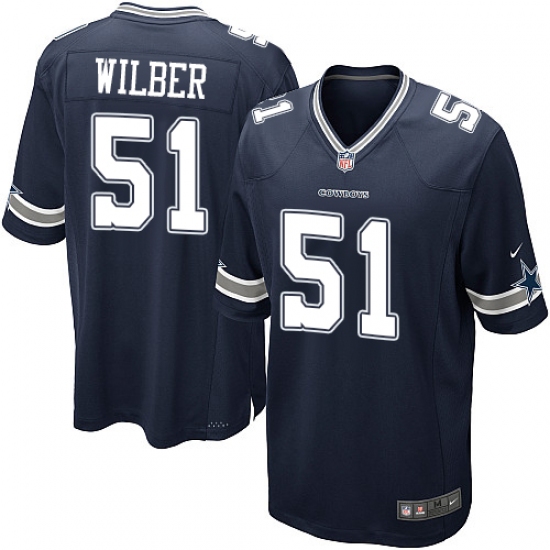 Men's Nike Dallas Cowboys #51 Kyle Wilber Game Navy Blue Team Color NFL Jersey - Ujersey