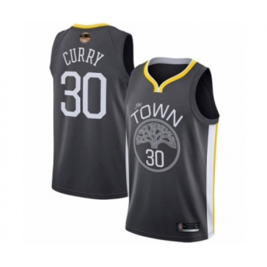 Men's Golden State Warriors #30 Stephen Curry Swingman Black 2019 Basketball Finals Bound Basketball Jersey - Statement Edition - Ujersey