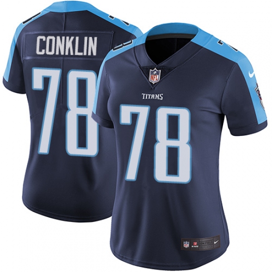 Women's Nike Tennessee Titans #78 Jack Conklin Navy Blue Alternate Vapor Untouchable Limited Player NFL Jersey - Ujersey