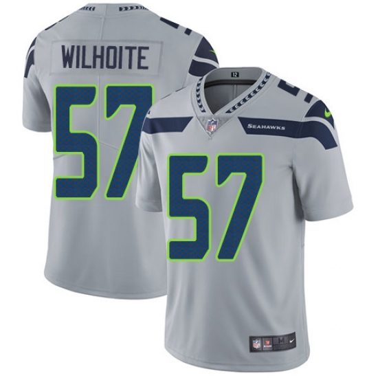 Men's Nike Seattle Seahawks #57 Michael Wilhoite Grey Alternate Vapor Untouchable Limited Player NFL Jersey - Ujersey