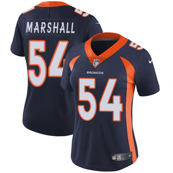 Women's Nike Denver Broncos #54 Brandon Marshall Navy Blue Alternate Vapor Untouchable Limited Player NFL Jersey - Ujersey