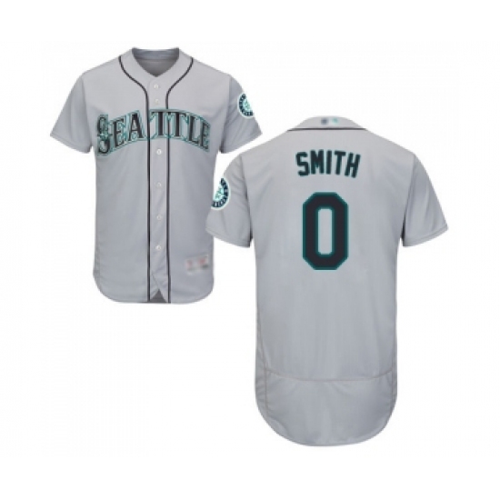 Men's Seattle Mariners #0 Mallex Smith Grey Road Flex Base Authentic Collection Baseball Jersey - Ujersey