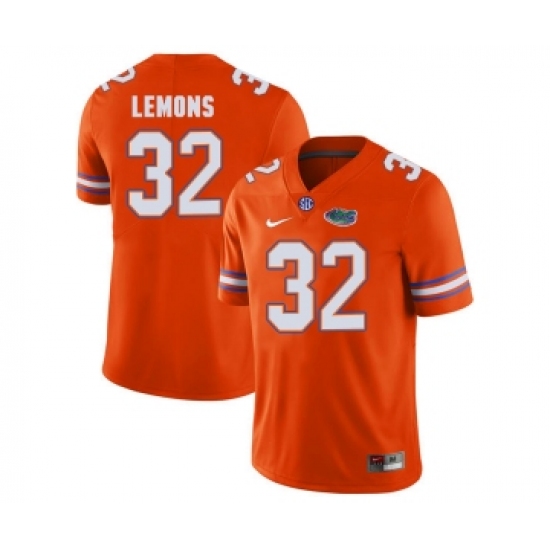 Florida Gators 32 Adarius Lemons Orange College Football Jersey - Ujersey