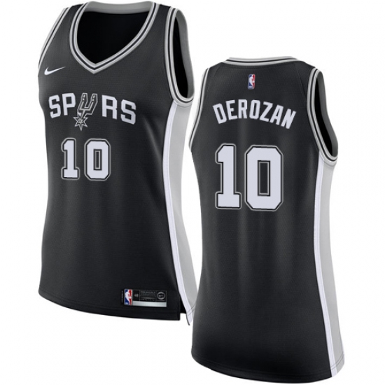 Women's Nike San Antonio Spurs #10 DeMar DeRozan Swingman Black NBA Jersey - Icon Edition - Ujersey
