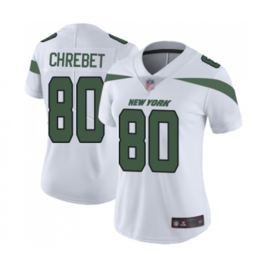 Women's New York Jets #80 Wayne Chrebet White Vapor Untouchable Limited Player Football Jersey - Ujersey